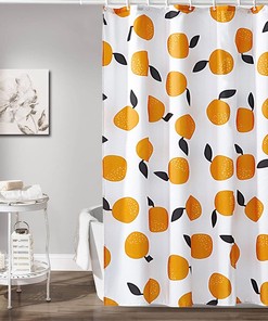 Lemon Boho Shower Curtain with Farmhouse Design for Fresh Bathroom Decor