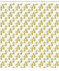 Lemon Pattern Shower Curtain Fabric Decor for Bathroom