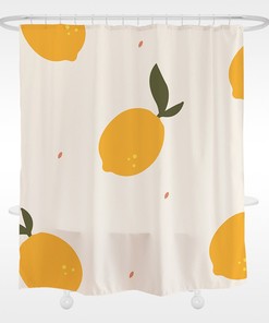 Lemon Shower Curtain - Funny Fruit Bathroom Bathtubs Decor with a Lovely Twist