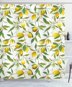 Lemon Woody Romantic Shower Curtain - Nature Theme Bathroom Decor