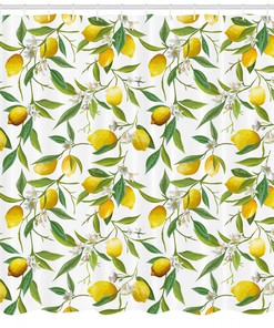 Lemon Woody Romantic Shower Curtain - Nature Theme Bathroom Decor