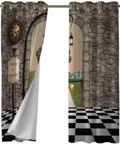 Light Blocking Alice in Wonderland Curtain for Darkening Room Decor