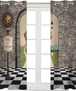 Light Blocking Alice in Wonderland Curtain for Darkening Room Decor