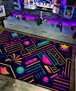 Light Up Pattern Neon Art Stickers Rug - Add a Vibrant Touch to Your Home Decor