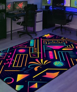 Light Up Pattern Neon Art Stickers Rug - Add a Vibrant Touch to Your Home Decor