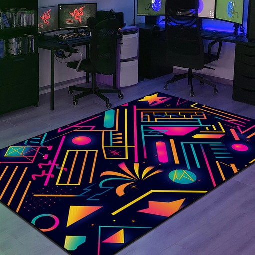 Light Up Pattern Neon Art Stickers Rug - Add a Vibrant Touch to Your Home Decor