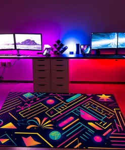 Light Up Pattern Neon Art Stickers Rug - Add a Vibrant Touch to Your Home Decor