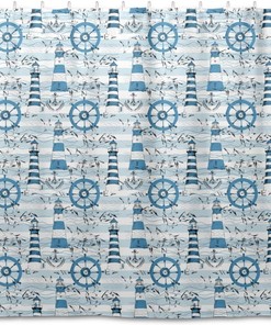 Lighthouses Seagull Anchors Shower Curtain - Modern Home Bathroom Hotel Spa Decorations