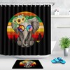 Little Elephant with Colorful Sunglasses Sunflower Shower Curtain for Bathroom Decor