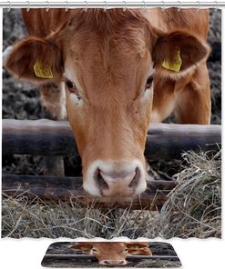 Livestock Animal Shower Curtain - Farm-inspired Bathroom Decor 