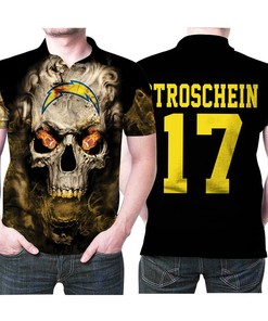 Los Angeles Chargers Stroschenin 17 NFL American Football Team Logo - Lava Skull - Gift for Fans Polo Shirt