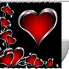 Love Heart Pattern Shower Curtain for Home Decor on Valentines Day with Pattern Design