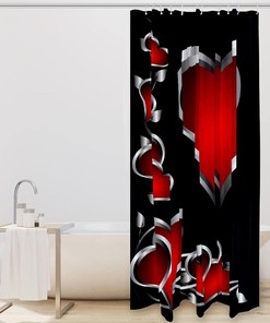 Love Heart Pattern Shower Curtain for Home Decor on Valentines Day with Pattern Design