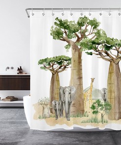 Majestic African Wild Animal Shower Curtain for Bathroom Decor