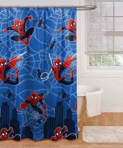 Marvel Spider-Man Spiderman Fabric Shower curtain for Kids Bathroom 
