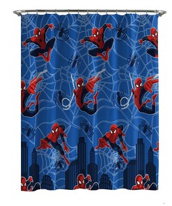 Marvel Spider-Man Spiderman Fabric Shower curtain for Kids Bathroom
