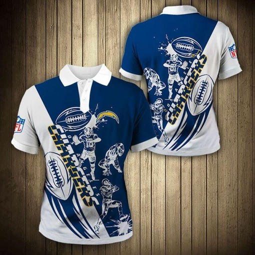 Men's Los Angeles Chargers 3D Casual Polo Shirt - Perfect for Fans