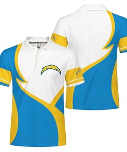 Men's Los Angeles Chargers Button Up Polo Shirt - Stylish and Comfortable
