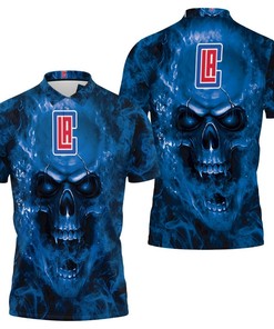 Men's Los Angeles Clippers Skull Polo Shirt - Edgy and Trendy