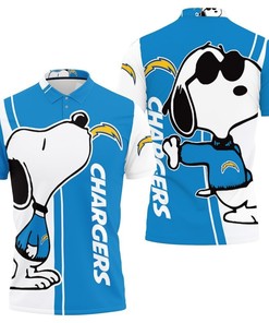 Men's Snoopy Lover Los Angeles Chargers 3D Printed Polo Shirt - Whimsical and Fun