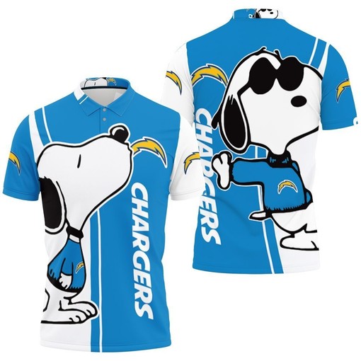 Men's Snoopy Lover Los Angeles Chargers 3D Printed Polo Shirt - Whimsical and Fun
