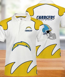 Men's White Los Angeles Chargers Polo Shirts - Simple and Classic