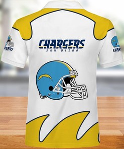 Men's White Los Angeles Chargers Polo Shirts - Simple and Classic
