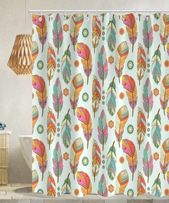 Mexican Birds and Flowers Shower Curtain for Colorful Bathroom