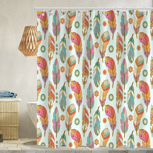 Mexican Birds and Flowers Shower Curtain for Colorful Bathroom