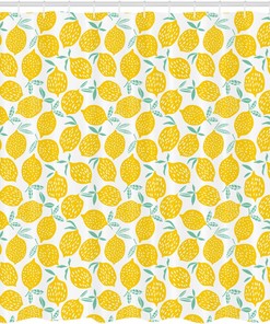 Mint and Yellow Summer Fruit Shower Curtain for Fun Bathroom Decor