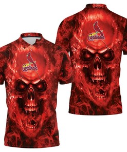 Mlb Fans Skull St. Louis Cardinals 3D All Over Print Polo Shirt - Gift for Fans