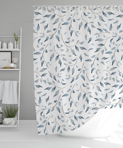 Modern Farmhouse Watercolor Print Shower Curtain - Stylish Bathroom Accessory