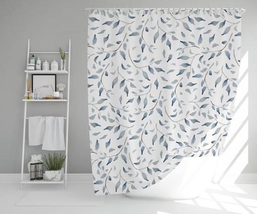 Modern Farmhouse Watercolor Print Shower Curtain - Stylish Bathroom Accessory