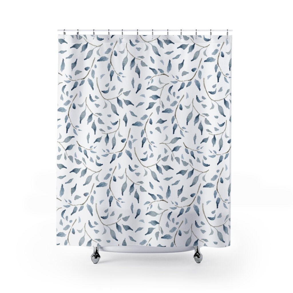 Modern Farmhouse Watercolor Print Shower Curtain - Stylish Bathroom Accessory