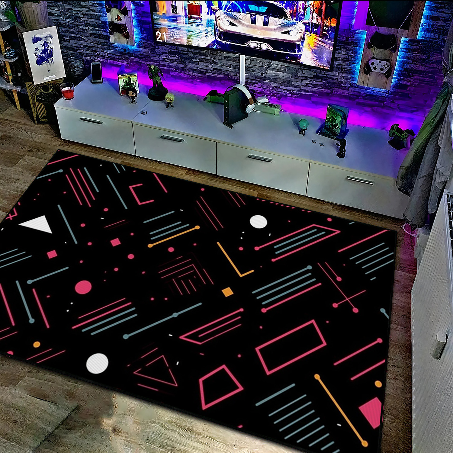 Modern Geometric Arcade Pattern Customizable Area Rug