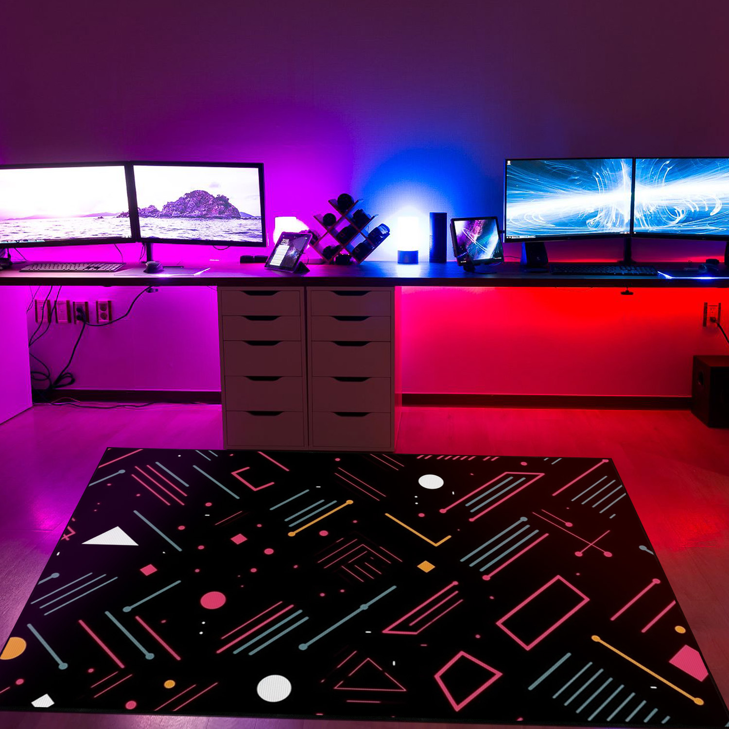 Modern Geometric Arcade Pattern Customizable Area Rug