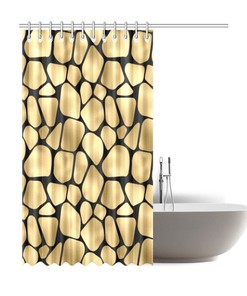 Modern Giraffe Animal Print Shower Curtain for Bathroom Decor