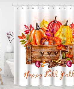 Modern Thanksgiving Shower Curtain with Creative Design for Festive Bathroom Decor
