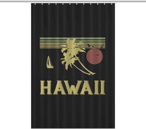 Modern Vintage Hawaiian Water Resistant Shower Curtain for Hotels