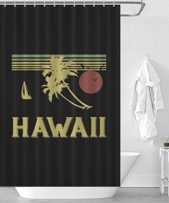 Modern Vintage Hawaiian Water Resistant Shower Curtain for Hotels