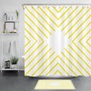 Modern Yellow Striped Geometric Shower Curtain - Bathroom Accessories