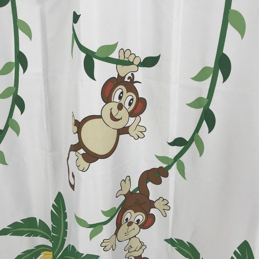 Monkey Shower Curtain with Creative Design for Bathroom