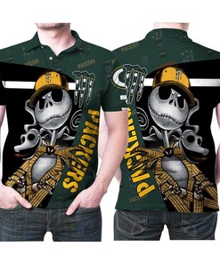 Monster Energy Green Bay Packers Jack Skellington NFL Polo Shirt