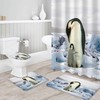 Mother Penguin and Baby Penguin Shower Curtain on Ice for Adorable Bathroom Decor