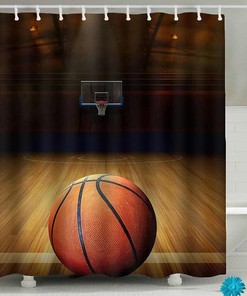 Motivating 3D Basketball Shower Curtain for Boys and Teens Athlete