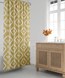 Mud Cloth Boho Shower Curtain for Abstract Bathroom Decor