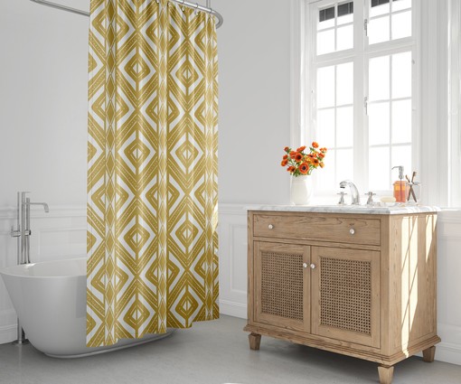 Mud Cloth Boho Shower Curtain for Abstract Bathroom Decor