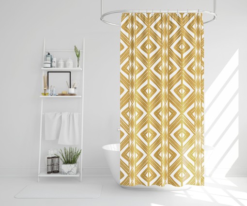 Mud Cloth Boho Shower Curtain for Abstract Bathroom Decor