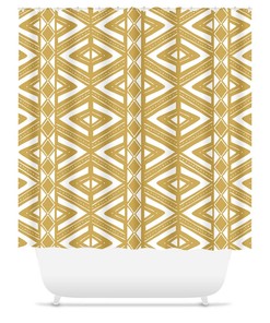 Mud Cloth Boho Shower Curtain for Abstract Bathroom Decor
