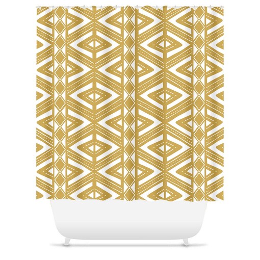 Mud Cloth Boho Shower Curtain for Abstract Bathroom Decor